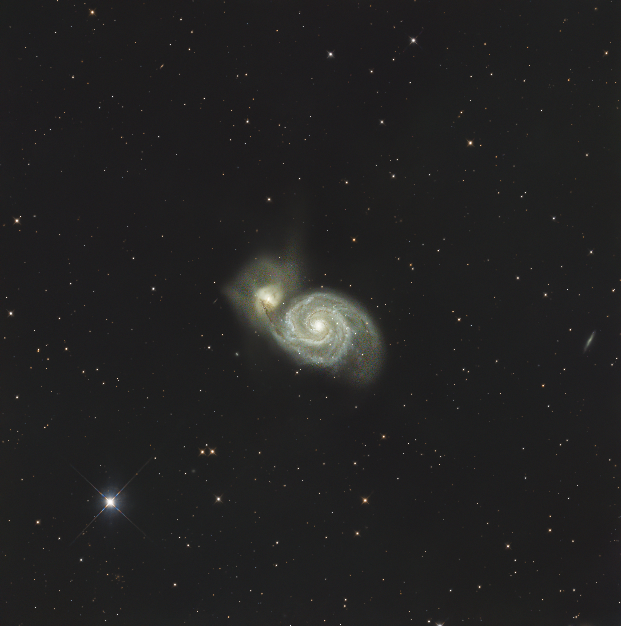 The Whirlpool Galaxy (M51) and companion NGC 5195